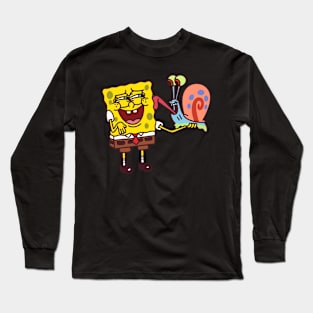 Sponge Holds Snail Long Sleeve T-Shirt